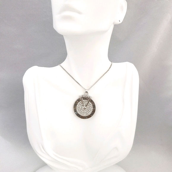 Spinner Clock Pendant Necklace - Picture 2 of 11